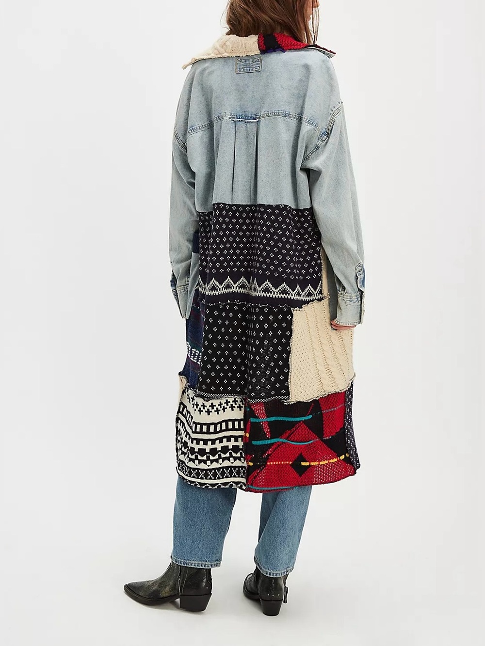 NWOT Free People Tricia Fix Freddie Denim Maxi Shirt - denim blue black - Small - Picture 3 of 13